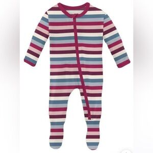 Kickee Pants Multicolor Striped Footie 12-18 month NWT
